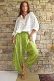 Lalli Damask Classic Tapered Barrel Leg Pant Olive